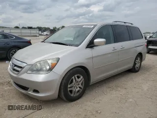 2005 Honda Odyssey EX-L with VIN 5FNRL38705B027709, listed as a Copart auction lot 55569185 with 204,295 mi miles and Clean Title. Bid and sale history available at DreamBid. Image 1.