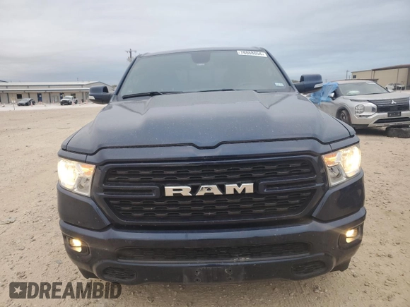 2022 Ram 1500 Big Horn with VIN 1C6RREMT0NN475485, listed as a Copart auction lot 78868054 with 52,306 mi miles and Salvage Title. Bid and sale history available at carsss.com. Image 5.