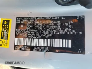2010 Lexus RX 350 with VIN 2T2BK1BA9AC021799, listed as a Copart auction lot 54621915 with 282,289 mi miles and Clean Title. Bid and sale history available at carsss.com. Image 12.