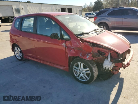 2007 Honda Fit Sport with VIN JHMGD38667S058124, listed as a Copart auction lot 49135255 with 75,686 mi miles and Salvage Title. Bid and sale history available at carsss.com. Image 4.