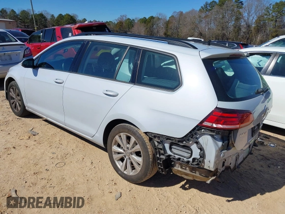 2019 Volkswagen Golf SportWagen S with VIN 3VW117AU5KM509395, listed as a IAAI auction lot 41648241 with 73,840 mi miles. Bid and sale history available at carsss.com. Image 3.