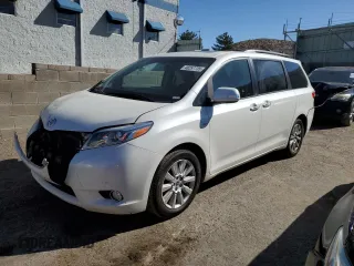2017 Toyota Sienna XLE with VIN 5TDDZ3DC0HS150292, listed as a Copart auction lot 48257735 with 124,489 mi miles and Salvage Title. Bid and sale history available at DreamBid. Image 1.