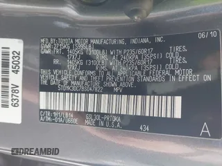 2011 Toyota Sienna XLE AAS with VIN 5TDYK3DC7BS047822, listed as a IAAI auction lot 42073635 with 150,424 mi miles. Bid and sale history available at carsss.com. Image 9.
