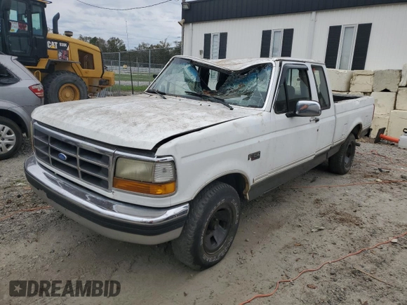 1993 Ford F-150 with VIN 1FTEX15N8PKA10656, listed as a Copart auction lot 75012724 with 287,628 mi miles and Salvage Title. Bid and sale history available at carsss.com. Image 1.