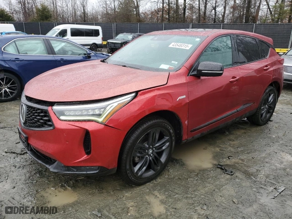 2023 Acura RDX w/A-Spec Package with VIN 5J8TC2H64PL003079, listed as a Copart auction lot 43548315 with 29,318 mi miles and Salvage Title. Bid and sale history available at carsss.com. Image 1.