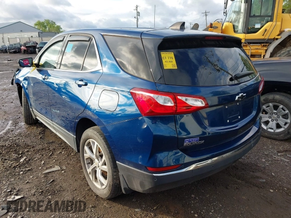 2020 Chevrolet Equinox LT with VIN 2GNAXUEV5L6173091, listed as a IAAI auction lot 42162891 with 43,468 mi miles and . Bid and sale history available at DreamBid. Image 3.