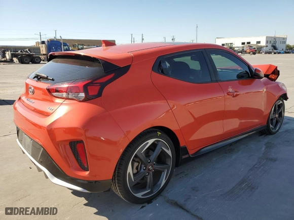2020 Hyundai Veloster Turbo with VIN KMHTH6AB4LU030250, listed as a Copart auction lot 74720414 with 64,548 mi miles and Salvage Title. Bid and sale history available at carsss.com. Image 3.