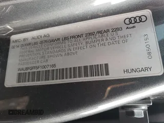2015 Audi S3 2.0T Premium Plus with VIN WAUBFGFF5F1007165, listed as a Copart auction lot 54904663 with 80,166 mi miles. Bid and sale history available at carsss.com. Image 15.