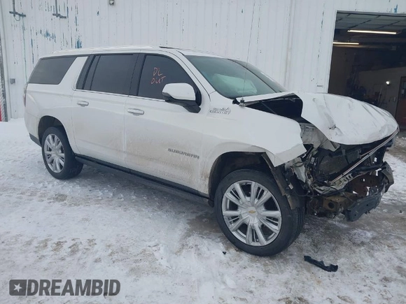 2022 Chevrolet Suburban High Country with VIN 1GNSKGKLXNR151036, listed as a IAAI auction lot 41549439 with 97,613 mi miles and . Bid and sale history available at DreamBid. Image 1.