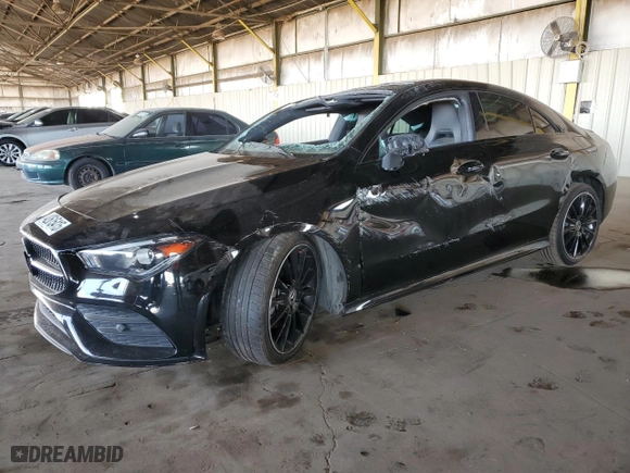 2021 Mercedes-Benz CLA with VIN W1K5J4GB9MN154285, listed as a Copart auction lot 42615415 with 46,752 mi miles and Salvage Title. Bid and sale history available at carsss.com. Image 1.