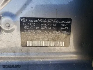 2013 Hyundai Elantra GLS with VIN 5NPDH4AE5DH268594, listed as a Copart auction lot 50370815 with 254,969 mi miles and Clean Title. Bid and sale history available at carsss.com. Image 12.