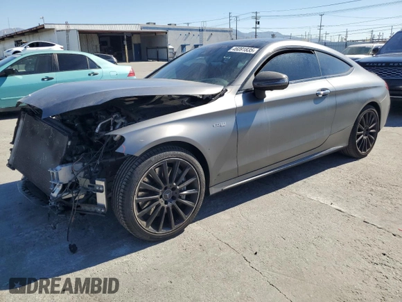 2018 Mercedes-Benz C 43 AMG with VIN WDDWJ6EB0JF656725, listed as a Copart auction lot 46091835 with 84,079 mi miles and Salvage title. Bid and sale history available at DreamBid. Image 1.