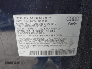 2013 Audi Q7 3.0L TDI Prestige with VIN WA1WMBFE2DD006596, listed as a IAAI auction lot 41879103 with 118,956 mi miles. Bid and sale history available at carsss.com. Image 9.
