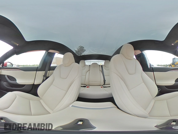 2024 Tesla Model S with VIN 5YJSA1E54RF542748, listed as a Copart auction lot 55210615 with Not provided miles and Salvage title. Bid and sale history available at DreamBid. Image 14.