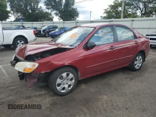 2008 Kia Spectra EX with VIN KNAFE121485514260, listed as a Copart auction lot 70401794 with 220,682 mi miles and Salvage Title. Bid and sale history available at carsss.com. Image 1.