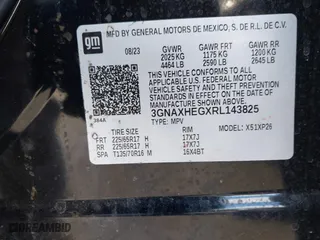 2024 Chevrolet Equinox LS with VIN 3GNAXHEGXRL143825, listed as a IAAI auction lot 41363088 with 14,982 mi miles. Bid and sale history available at carsss.com. Image 9.