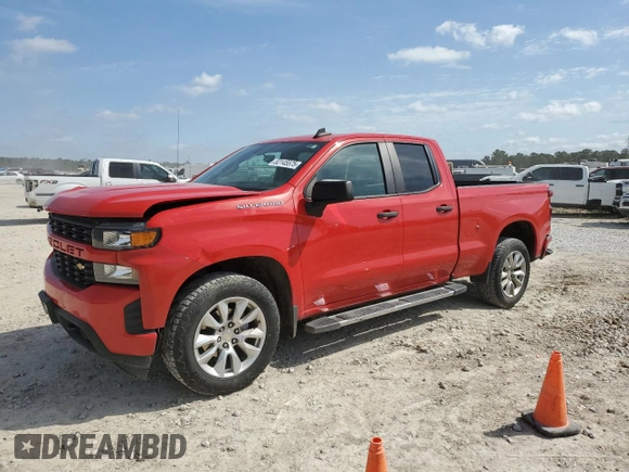 2021 Chevrolet Silverado 1500 Custom with VIN 1GCRWBEK2MZ296829, listed as a Copart auction lot 52145575 with 96,109 mi miles and Salvage Title. Bid and sale history available at DreamBid. Image 1.