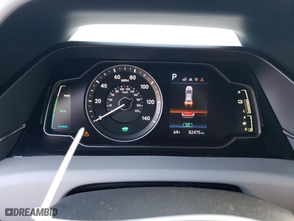 2020 Hyundai Ioniq Hybrid Blue with VIN KMHC65LC1LU235899, listed as a Copart auction lot 66955164 with 82,475 mi miles and Salvage Title. Bid and sale history available at carsss.com. Image 9.