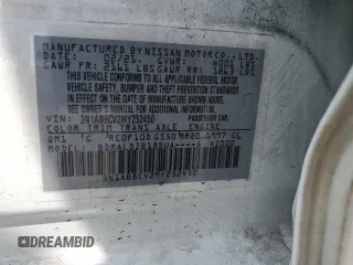 2021 Nissan Sentra SV z VIN 3N1AB8CV2MY252450, wystawiony jako Copart lot #54003805 z przebiegiem 80 156 mil mil oraz Nie do naprawy • Non repairable. Historia ofert i sprzedaży dostępna na DreamBid. Obrazek 12.