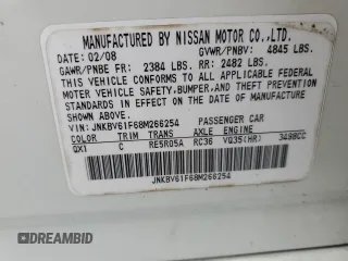 2008 Infiniti G35 x z VIN JNKBV61F68M266254, wystawiony jako Copart lot #57389025 z przebiegiem 165 524 mil mil oraz Szkoda całkowita • Salvage title. Historia ofert i sprzedaży dostępna na DreamBid. Obrazek 12.