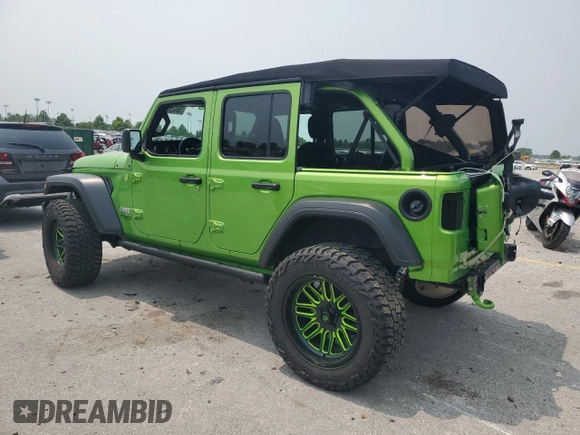 2018 Jeep Wrangler Unlimited Sport z VIN 1C4HJXDG5JW320526, wystawiony jako Copart lot #58425305 z przebiegiem 118 603 mil mil oraz Szkoda całkowita • Salvage title. Historia ofert i sprzedaży dostępna na DreamBid. Obrazek 2.