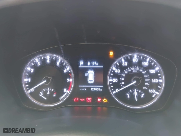 2019 Hyundai Santa Fe SE with VIN 5NMS23AD9KH035161, listed as a IAAI auction lot 41757044 with 124,835 mi miles. Bid and sale history available at carsss.com. Image 7.