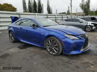 2019 Lexus RC with VIN JTHHA5BC3K5009509, listed as a Copart auction lot 41960275 with 19,631 mi miles and Salvage Title. Bid and sale history available at carsss.com. Image 4.