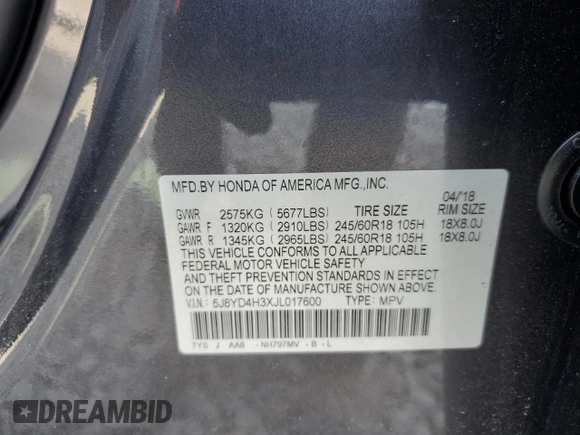 2018 Acura MDX with VIN 5J8YD4H3XJL017600, listed as a Copart auction lot 48470545 with 62,701 mi miles and Salvage Title. Bid and sale history available at carsss.com. Image 13.