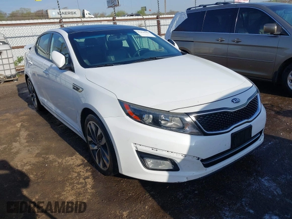 2015 Kia Optima SX Turbo with VIN 5XXGR4A65FG488237, listed as a IAAI auction lot 41978359 with 157,216 mi miles and . Bid and sale history available at DreamBid. Image 1.