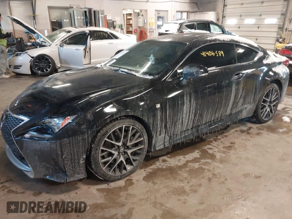 2015 Lexus RC 350 with VIN JTHSE5BC3F5004035, listed as a IAAI auction lot 41406589 with 128,155 mi miles. Bid and sale history available at carsss.com. Image 2.