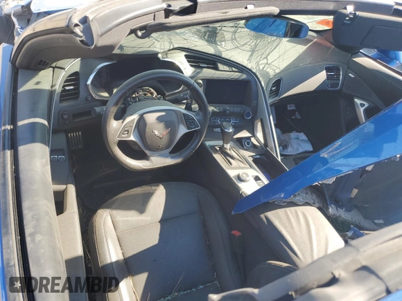 2016 Chevrolet Corvette 1LT with VIN 1G1YB2D72G5107038, listed as a Copart auction lot 76585924 with 0 mi miles and Salvage Title. Bid and sale history available at carsss.com. Image 8.