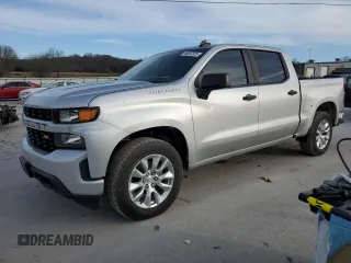 2020 Chevrolet Silverado 1500 Custom with VIN 3GCPWBEK6LG135650, listed as a Copart auction lot 46837975 with 42,063 mi miles and Salvage Title. Bid and sale history available at carsss.com. Image 1.