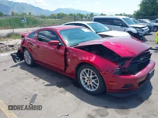2014 Ford Mustang V6 with VIN 1ZVBP8AM9E5284966, listed as a IAAI auction lot 42440410 with 100,161 mi miles and . Bid and sale history available at DreamBid. Image 1.