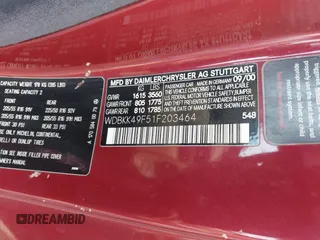 2001 Mercedes-Benz SLK-Class Kompressor with VIN WDBKK49F51F203464, listed as a IAAI auction lot 41807410 with 114,822 mi miles. Bid and sale history available at carsss.com. Image 9.