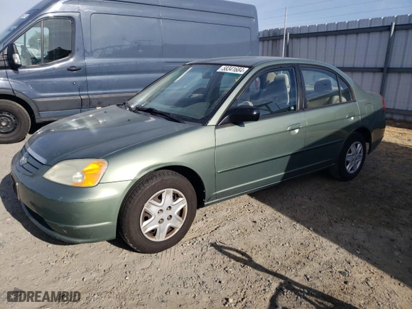 2003 Honda Civic LX with VIN 1HGES16603L037832, listed as a Copart auction lot 58341684 with 167,473 mi miles and Salvage Title. Bid and sale history available at carsss.com. Image 1.
