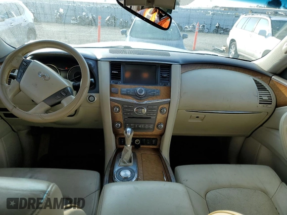 2011 Infiniti QX56 7-passenger with VIN JN8AZ2NF6B9502503, listed as a Copart auction lot 83369704 with Not provided miles and Salvage title. Bid and sale history available at DreamBid. Image 8.