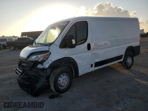 2023 Ram ProMaster Cargo with VIN 3C6LRVAG7PE585146, listed as a Copart auction lot 71391784 with 2,872 mi miles and Salvage Title. Bid and sale history available at DreamBid. Image 1.