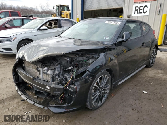 2016 Hyundai Veloster Turbo with VIN KMHTC6AE0GU267722, listed as a Copart auction lot 72993102 with 83,902 mi miles. Bid and sale history available at carsss.com. Image 1.