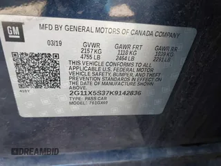 2019 Chevrolet Impala LS with VIN 2G11X5S37K9142836, listed as a IAAI auction lot 41340799 with 31,217 mi miles and . Bid and sale history available at DreamBid. Image 9.