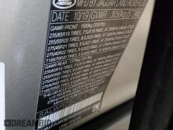 2020 Land Rover Range Rover Sport HSE z VIN SALWR2SU1LA704565, wystawiony jako Copart lot #46088485 z przebiegiem 104 439 mil mil oraz Czysty tytuł • Clean title. Historia ofert i sprzedaży dostępna na DreamBid. Obrazek 13.