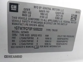 2015 GMC Savana Cargo Van with VIN 1GTW7FCF0F1908220, listed as a IAAI auction lot 41732366 with 286,698 mi miles. Bid and sale history available at carsss.com. Image 9.