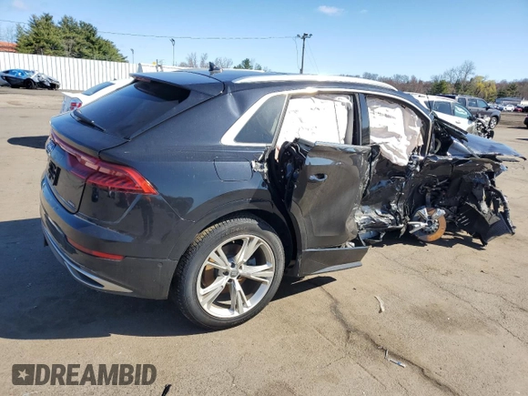 2019 Audi Q8 Prestige with VIN WA1CVAF14KD017958, listed as a Copart auction lot 57843655 with Not provided miles and Salvage title. Bid and sale history available at DreamBid. Image 3.