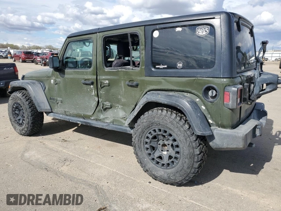 2021 Jeep Wrangler Unlimited Sport S with VIN 1C4HJXDG2MW712223, listed as a Copart auction lot 51466465 with 54,032 mi miles and Salvage Title. Bid and sale history available at carsss.com. Image 2.