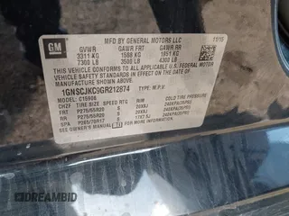 2016 Chevrolet Suburban LTZ with VIN 1GNSCJKC9GR212874, listed as a IAAI auction lot 41125926 with 82,714 mi miles and . Bid and sale history available at DreamBid. Image 9.