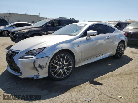 2015 Lexus RC 350 with VIN JTHHE5BC1F5002505, listed as a Copart auction lot 69480104 with 57,600 mi miles and Salvage Title. Bid and sale history available at carsss.com. Image 1.