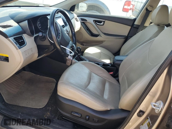 2014 Hyundai Elantra Limited z VIN 5NPDH4AEXEH477637, wystawiony jako Copart lot #52564715 z przebiegiem 131 561 mil mil oraz Szkoda całkowita • Salvage title. Historia ofert i sprzedaży dostępna na DreamBid. Obrazek 7.