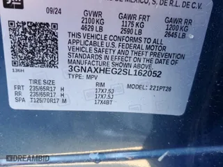 2025 Chevrolet Equinox FWD LT with VIN 3GNAXHEG2SL162052, listed as a Copart auction lot 47305735 with 1,038 mi miles and Salvage Title. Bid and sale history available at carsss.com. Image 13.