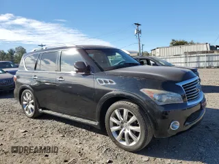2011 Infiniti QX56 8-passenger with VIN JN8AZ2NC0B9301783, listed as a Copart auction lot 76326614 with 111,861 mi miles and Clean Title. Bid and sale history available at carsss.com. Image 4.