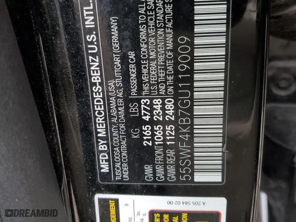 2016 Mercedes-Benz C-Class C 300 Luxury with VIN 55SWF4KB7GU119009, listed as a Copart auction lot 51113045 with 146,311 mi miles and Clean Title. Bid and sale history available at carsss.com. Image 12.
