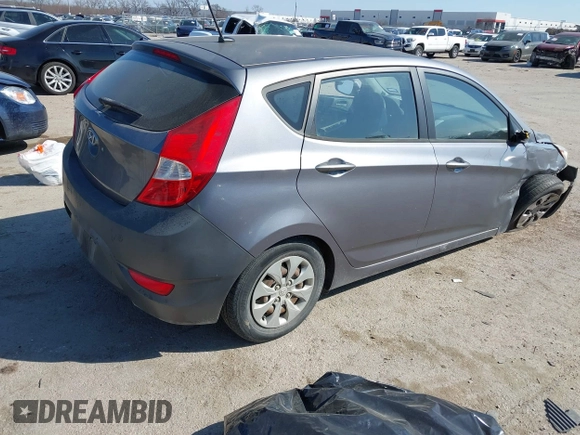 2016 Hyundai Accent SE with VIN KMHCT5AE8GU247843, listed as a IAAI auction lot 41672555 with 121,510 mi miles. Bid and sale history available at carsss.com. Image 4.